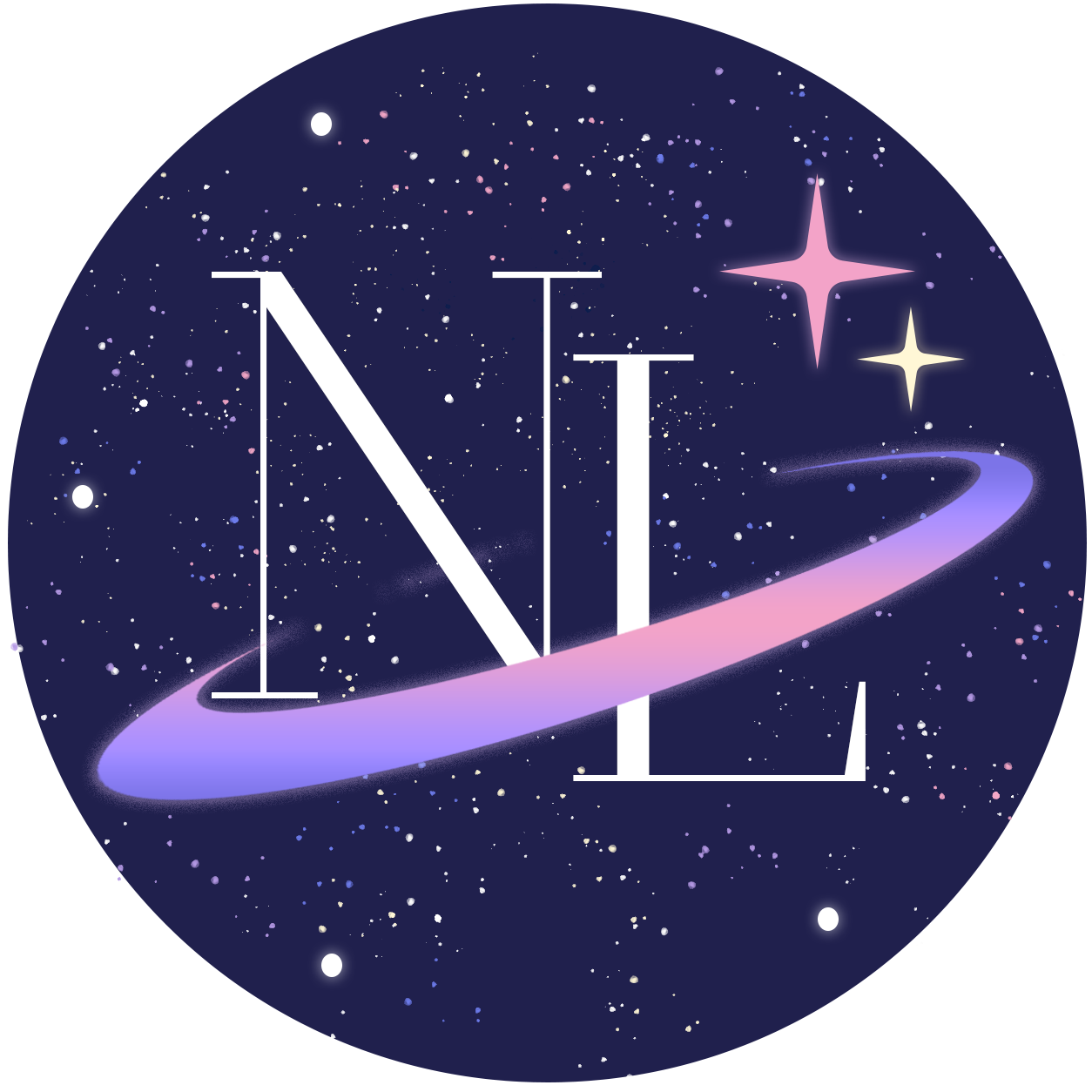 Logo original de Nebula Lab con monograma NL y órbita rosa y lila